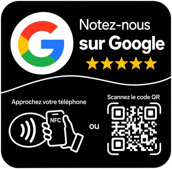 Plaque Google, finition noire