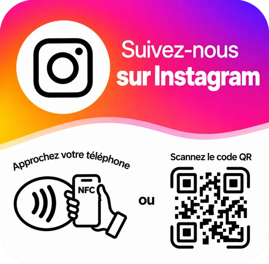 Plaque NFC « Suivez-nous sur Instagram »