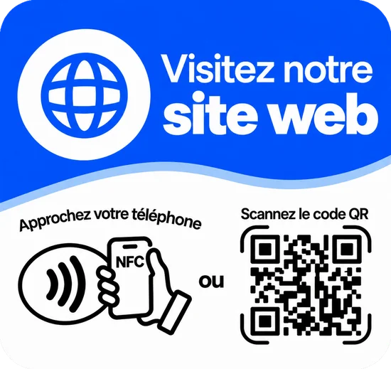 Plaque NFC « Visitez notre site web »